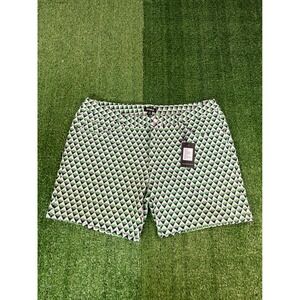 NWT St33le Steele Knit Shorts Jacquard Green Arrow Casual Stretch Mens Size 36